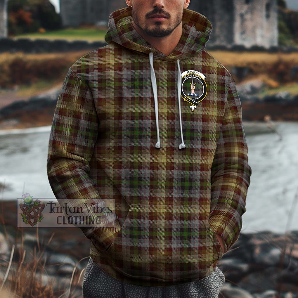 MacKay of Strathnaver Tartan Cotton Hoodie with Family Crest Pullover Hoodie XS - Tartan Vibes Clothing