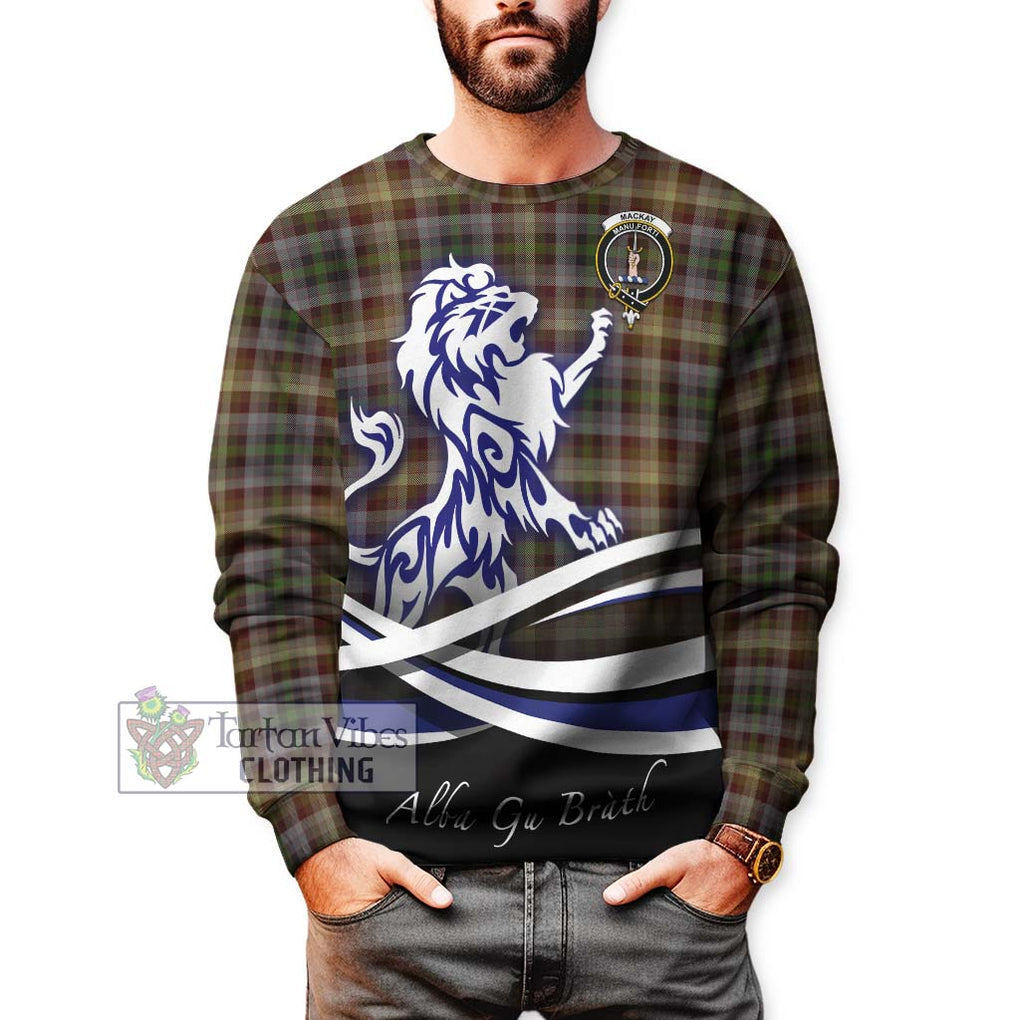 MacKay of Strathnaver Tartan Sweatshirt with Alba Gu Brath Regal Lion Emblem Unisex - Tartanvibesclothing Shop