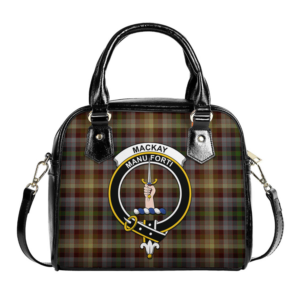 MacKay of Strathnaver Tartan Shoulder Handbags with Family Crest One Size 6*25*22 cm - Tartanvibesclothing