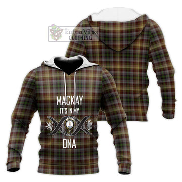 MacKay of Strathnaver Tartan Knitted Hoodie with Family Crest DNA In Me Style