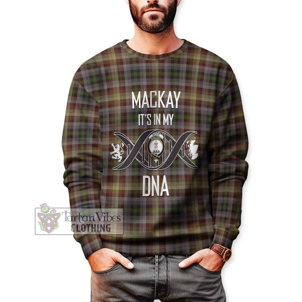 MacKay of Strathnaver Tartan Sweatshirt with Family Crest DNA In Me Style Unisex - Tartanvibesclothing Shop