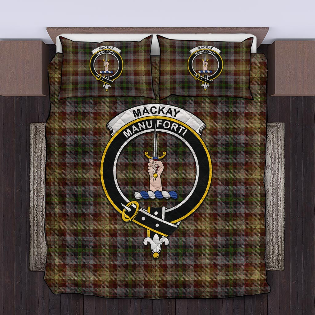 MacKay of Strathnaver Tartan Quilt Bed Set with Family Crest Twin - Tartan Vibes Clothing