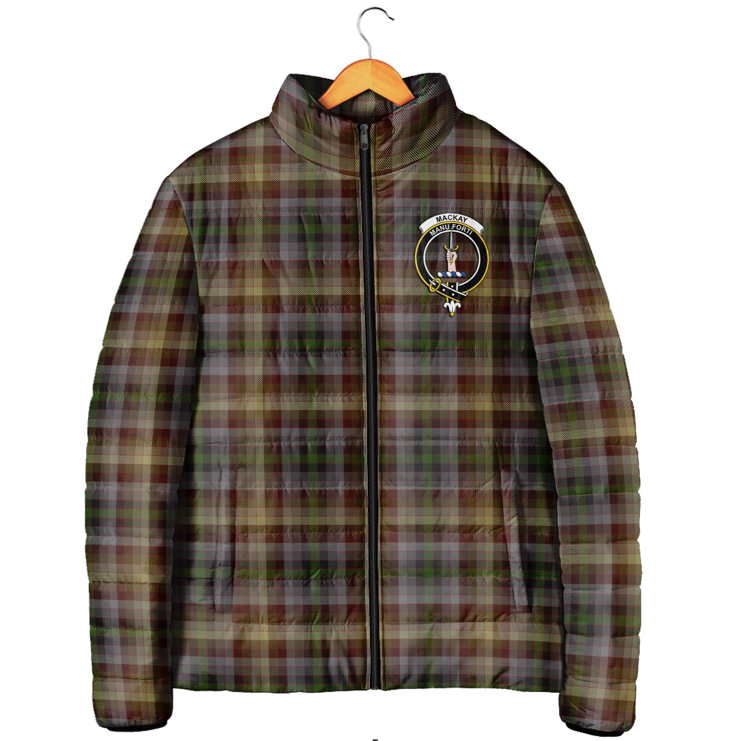 MacKay of Strathnaver Tartan Padded Jacket with Family Crest Men's Padded Jacket - Tartan Vibes Clothing