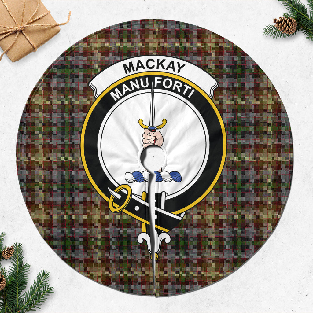 MacKay of Strathnaver Tartan Christmas Tree Skirt with Family Crest - Tartanvibesclothing