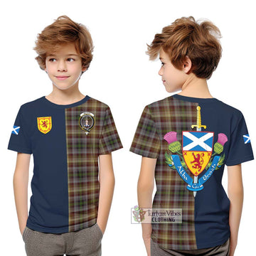 MacKay of Strathnaver Tartan Kid T-Shirt Alba with Scottish Lion Royal Arm Half Style