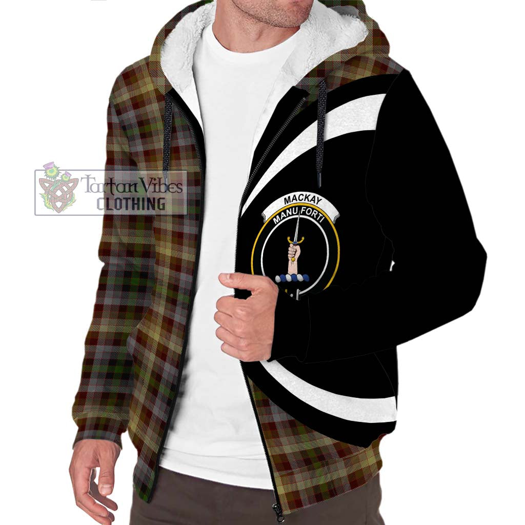 MacKay of Strathnaver Tartan Sherpa Hoodie with Family Crest Circle Style Unisex S - Tartan Vibes Clothing