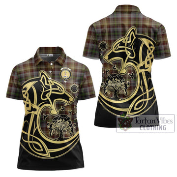 MacKay of Strathnaver Tartan Women's Polo Shirt with Family Crest Celtic Wolf Style