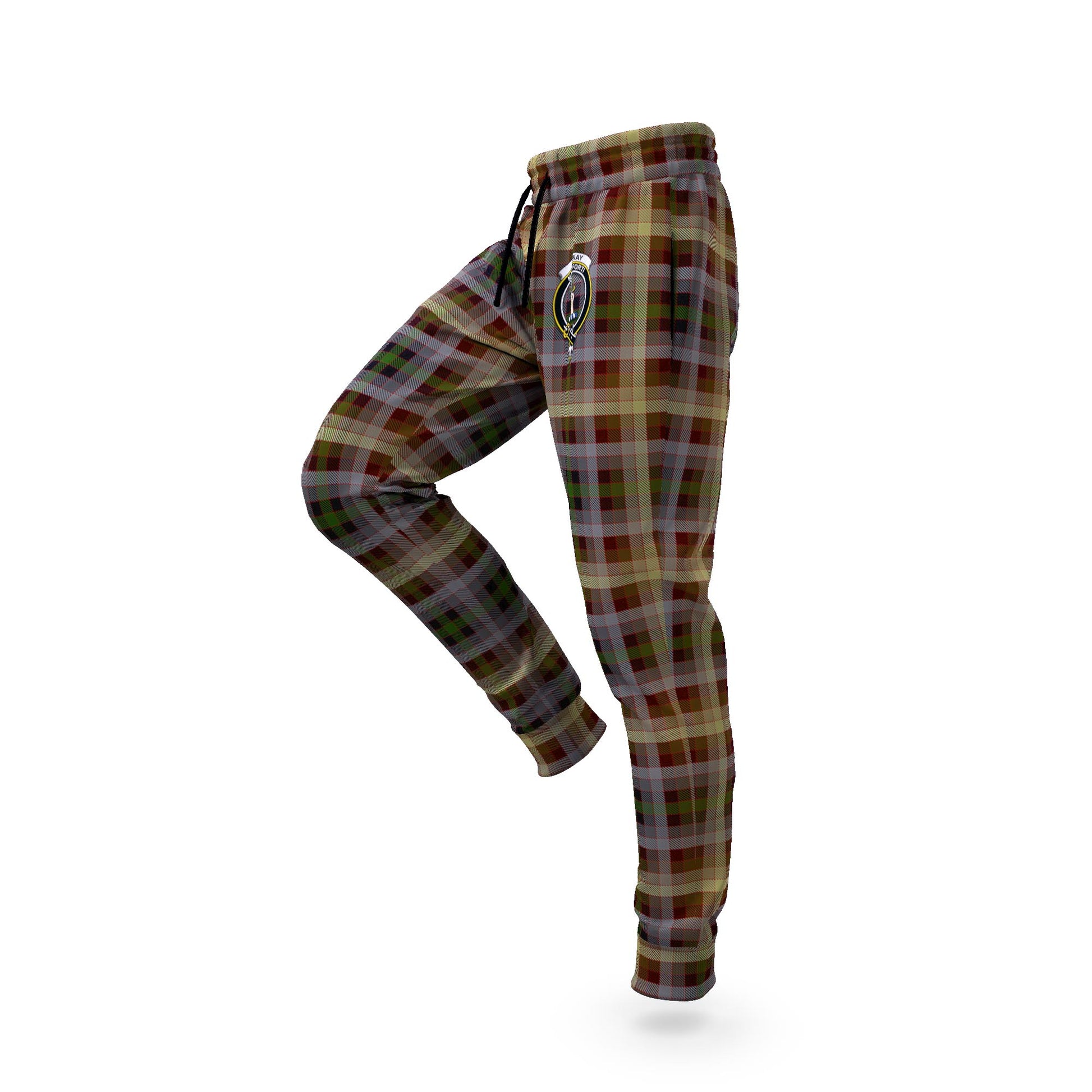 MacKay of Strathnaver Tartan Joggers Pants with Family Crest S - Tartan Vibes Clothing