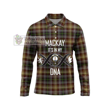 MacKay of Strathnaver Tartan Long Sleeve Polo Shirt with Family Crest DNA In Me Style