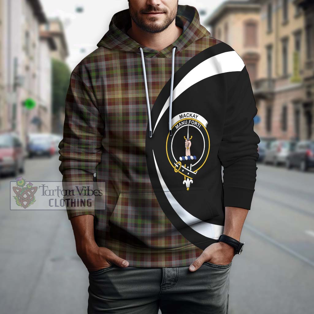 Tartan Vibes Clothing MacKay of Strathnaver Tartan Hoodie with Family Crest Circle Style