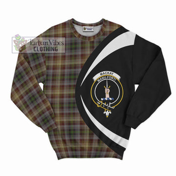 MacKay of Strathnaver Tartan Sweatshirt with Family Crest Circle Style