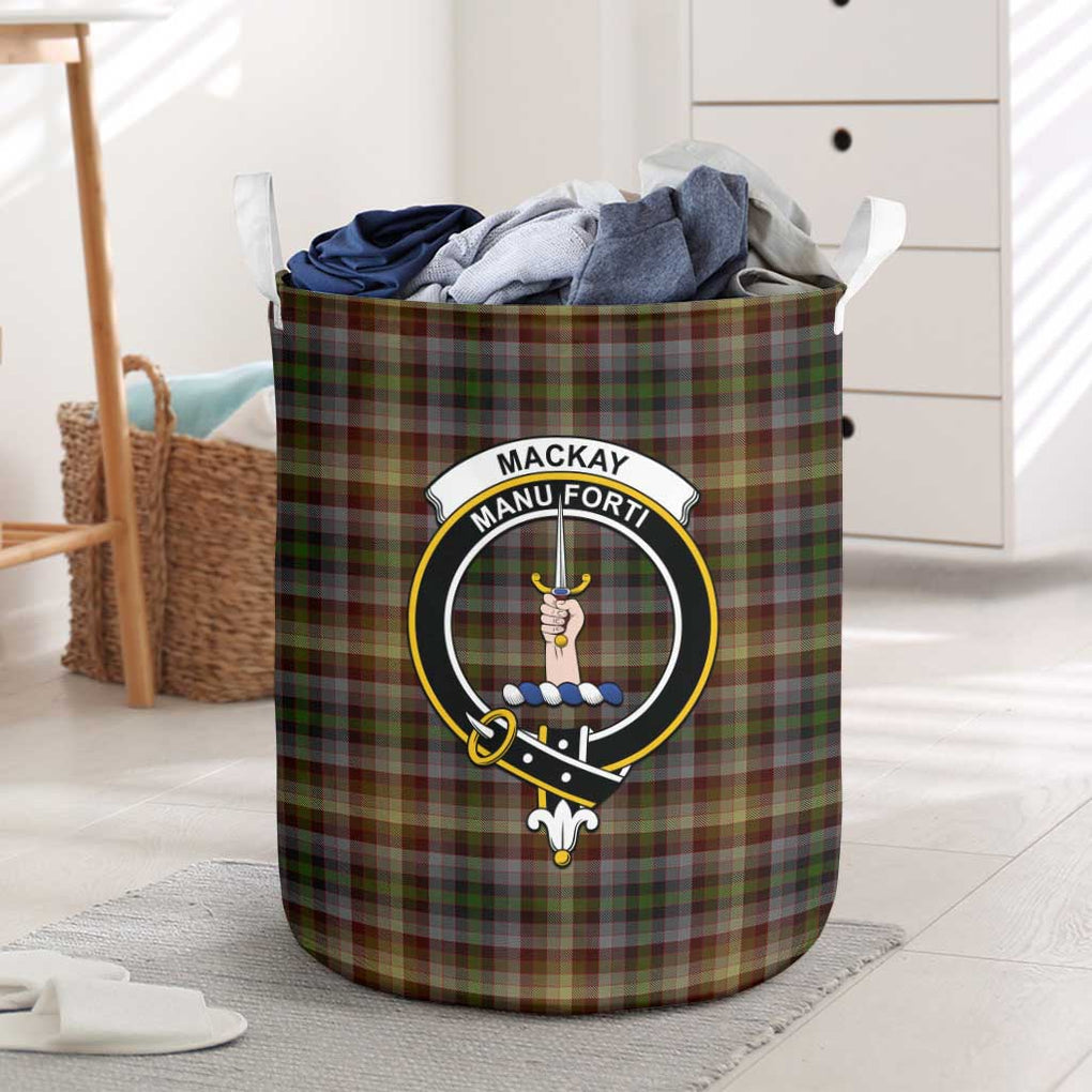 MacKay of Strathnaver Tartan Laundry Basket with Family Crest One Size - Tartanvibesclothing Shop