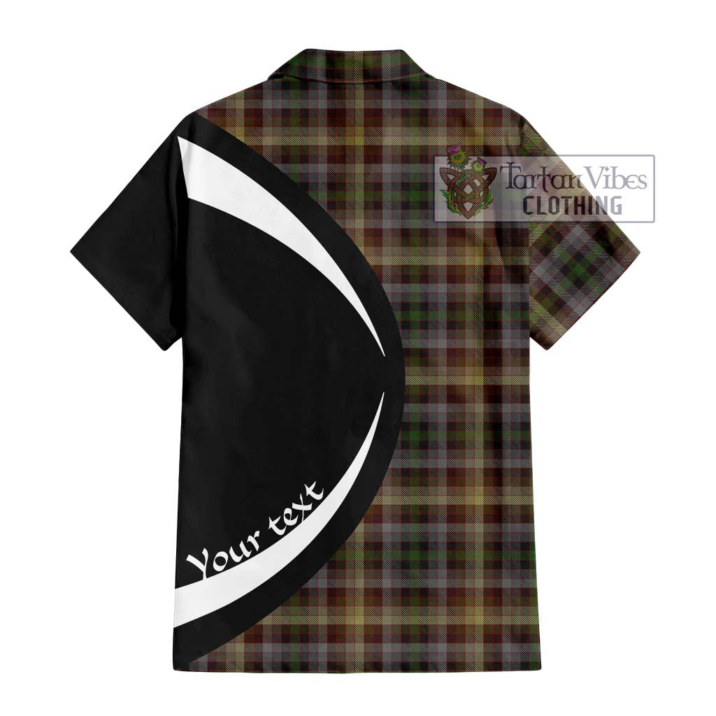 MacKay of Strathnaver Tartan Short Sleeve Button Up with Family Crest Circle Style - Tartan Vibes Clothing