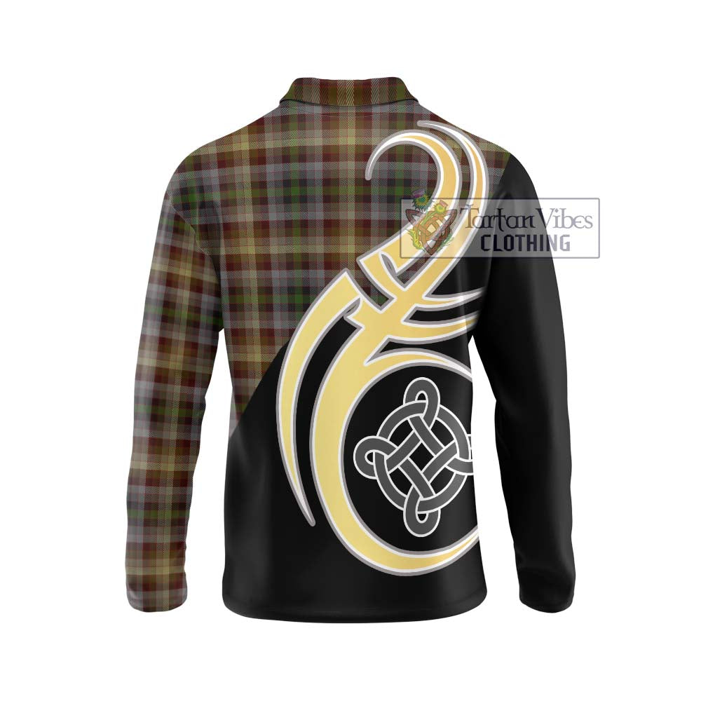 MacKay of Strathnaver Tartan Long Sleeve Polo Shirt with Family Crest and Celtic Symbol Style - Tartan Vibes Clothing