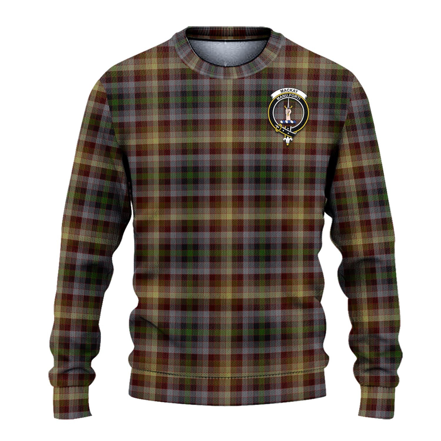 MacKay of Strathnaver Tartan Knitted Sweater with Family Crest - Tartanvibesclothing