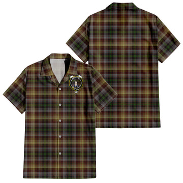 MacKay of Strathnaver Tartan Short Sleeve Button Down Shirt with Family Crest