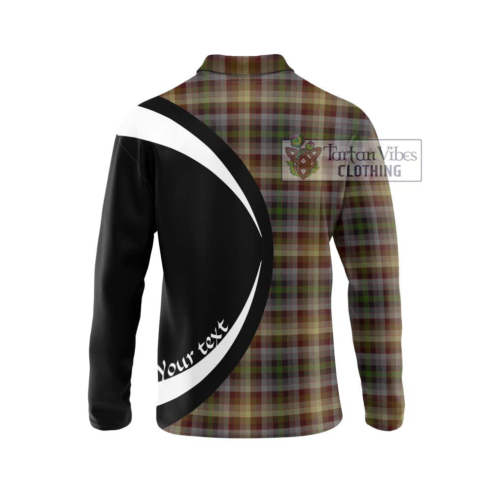 MacKay of Strathnaver Tartan Long Sleeve Polo Shirt with Family Crest Circle Style - Tartan Vibes Clothing