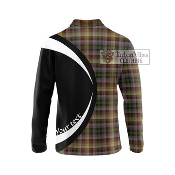 MacKay of Strathnaver Tartan Long Sleeve Polo Shirt with Family Crest Circle Style