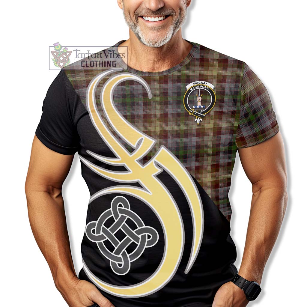 Tartan Vibes Clothing MacKay of Strathnaver Tartan T-Shirt with Family Crest and Celtic Symbol Style