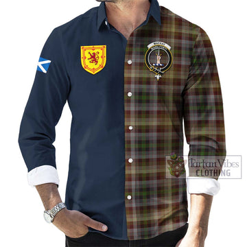 MacKay of Strathnaver Tartan Long Sleeve Button Shirt Alba with Scottish Lion Royal Arm Half Style