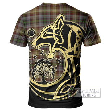 MacKay of Strathnaver Tartan T-Shirt with Family Crest Celtic Wolf Style