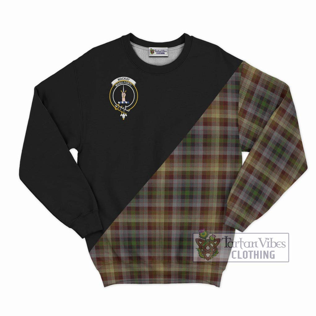 MacKay of Strathnaver Tartan Sweatshirt with Family Crest and Military Logo Style - Tartanvibesclothing Shop