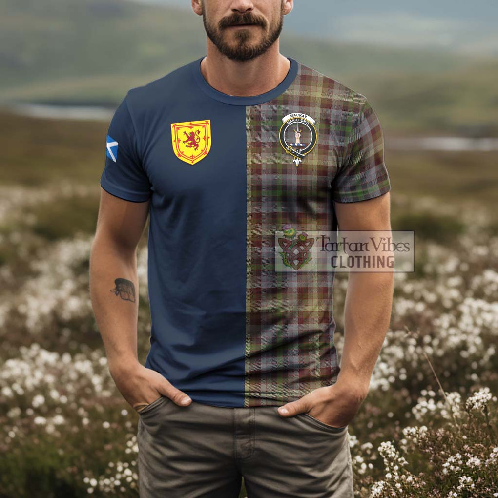 Tartan Vibes Clothing MacKay of Strathnaver Tartan T-Shirt Alba with Scottish Lion Royal Arm Half Style