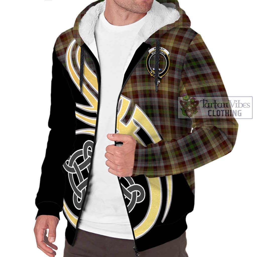 MacKay of Strathnaver Tartan Sherpa Hoodie with Family Crest and Celtic Symbol Style - Tartan Vibes Clothing