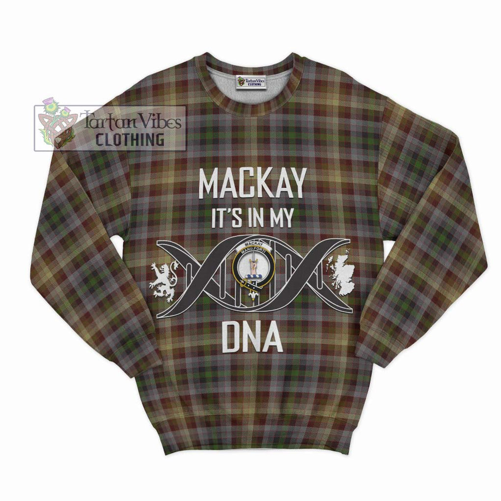 MacKay of Strathnaver Tartan Sweatshirt with Family Crest DNA In Me Style - Tartanvibesclothing Shop