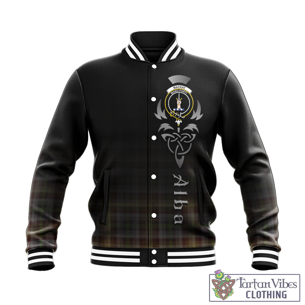 Tartan Vibes Clothing MacKay of Strathnaver Tartan Baseball Jacket Featuring Alba Gu Brath Family Crest Celtic Inspired