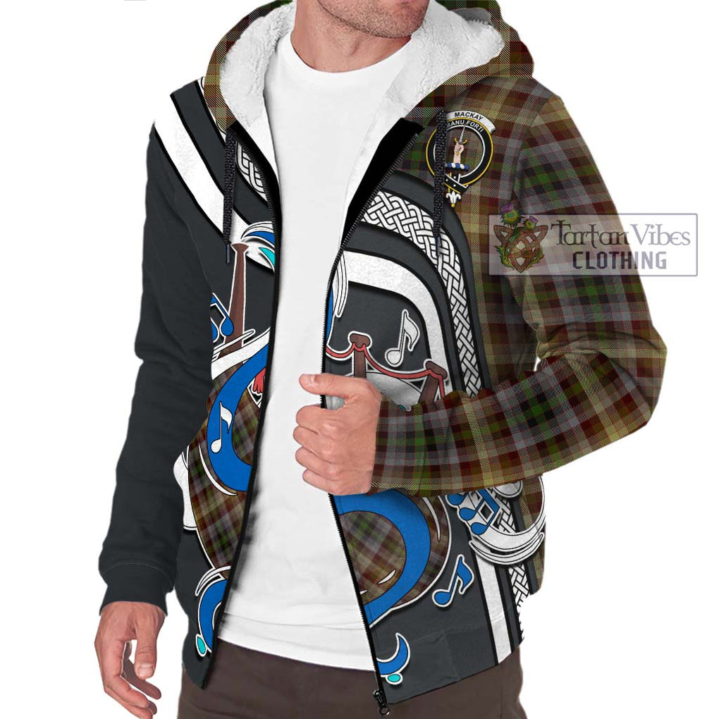 MacKay of Strathnaver Tartan Sherpa Hoodie with Epic Bagpipe Style Unisex - Tartanvibesclothing Shop