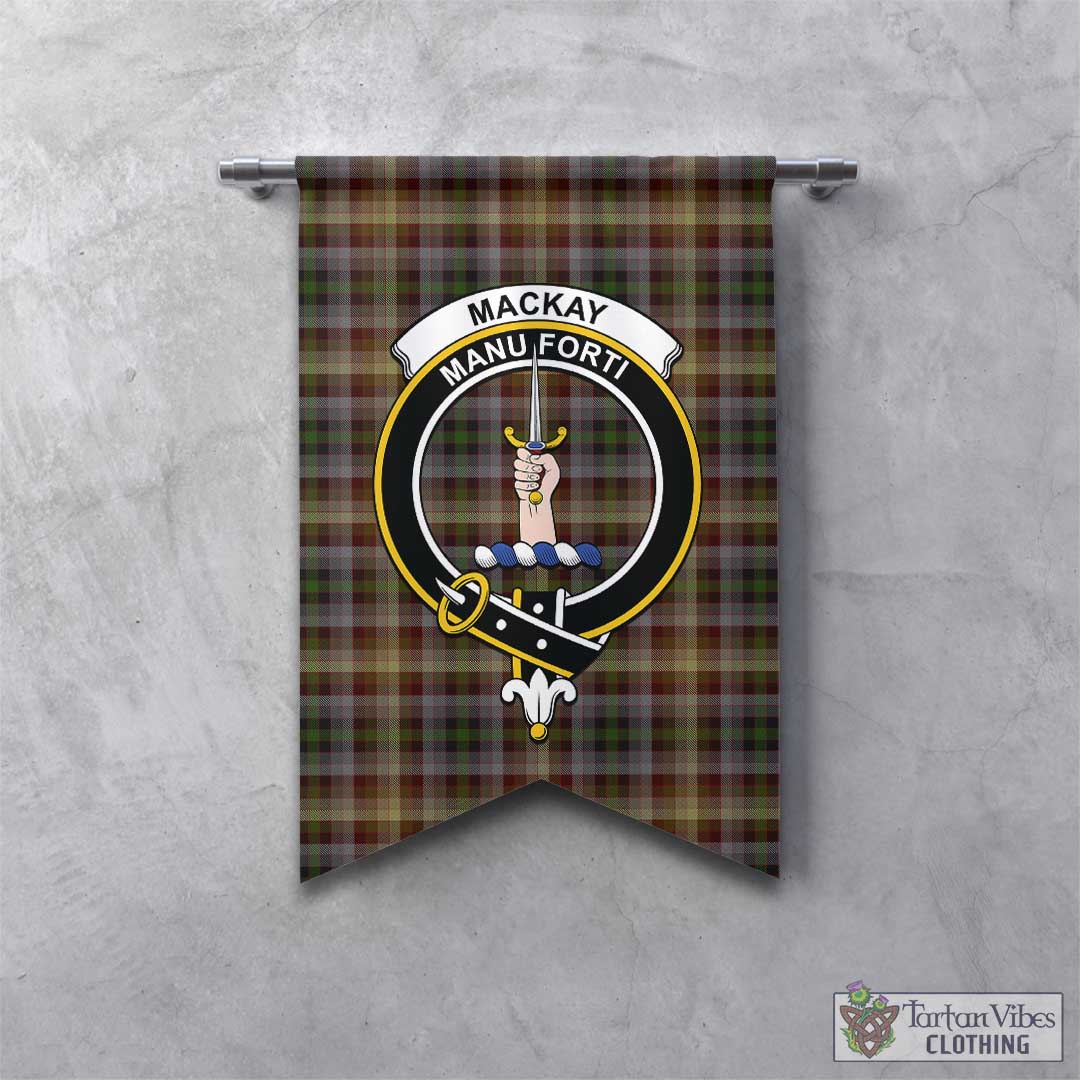 Tartan Vibes Clothing MacKay of Strathnaver Tartan Gonfalon, Tartan Banner with Family Crest