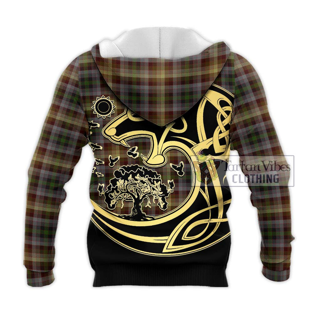 MacKay of Strathnaver Tartan Knitted Hoodie with Family Crest Celtic Wolf Style - Tartan Vibes Clothing