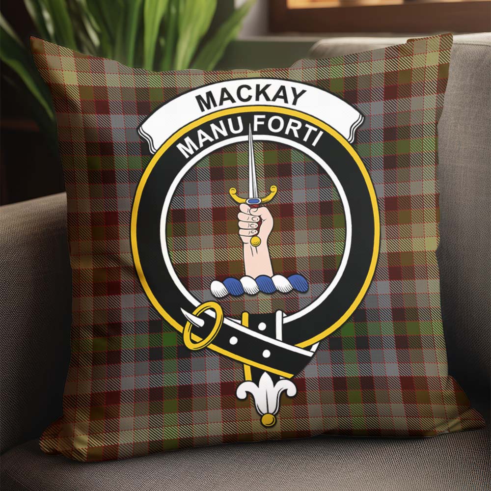 MacKay of Strathnaver Tartan Pillow Cover with Family Crest - Tartanvibesclothing