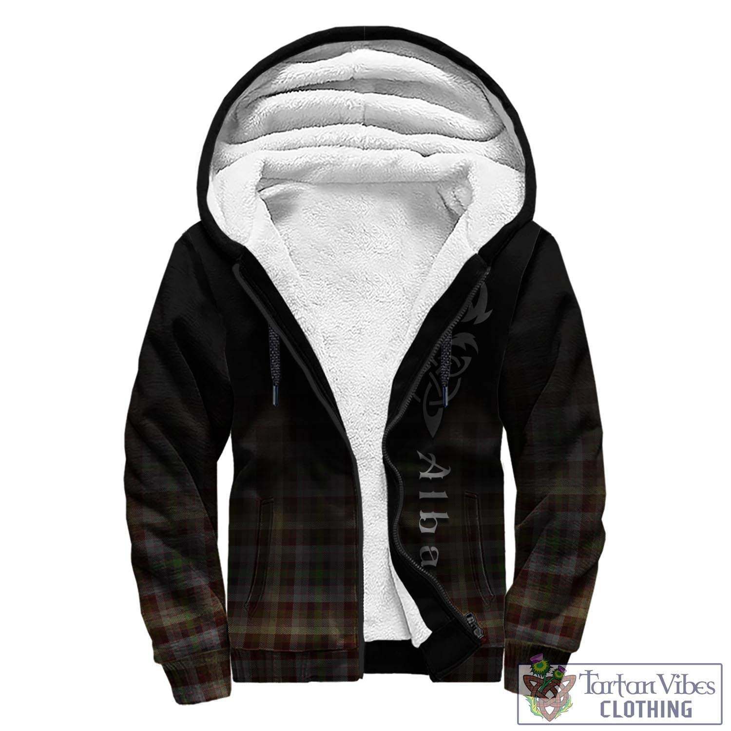 Tartan Vibes Clothing MacKay of Strathnaver Tartan Sherpa Hoodie Featuring Alba Gu Brath Family Crest Celtic Inspired