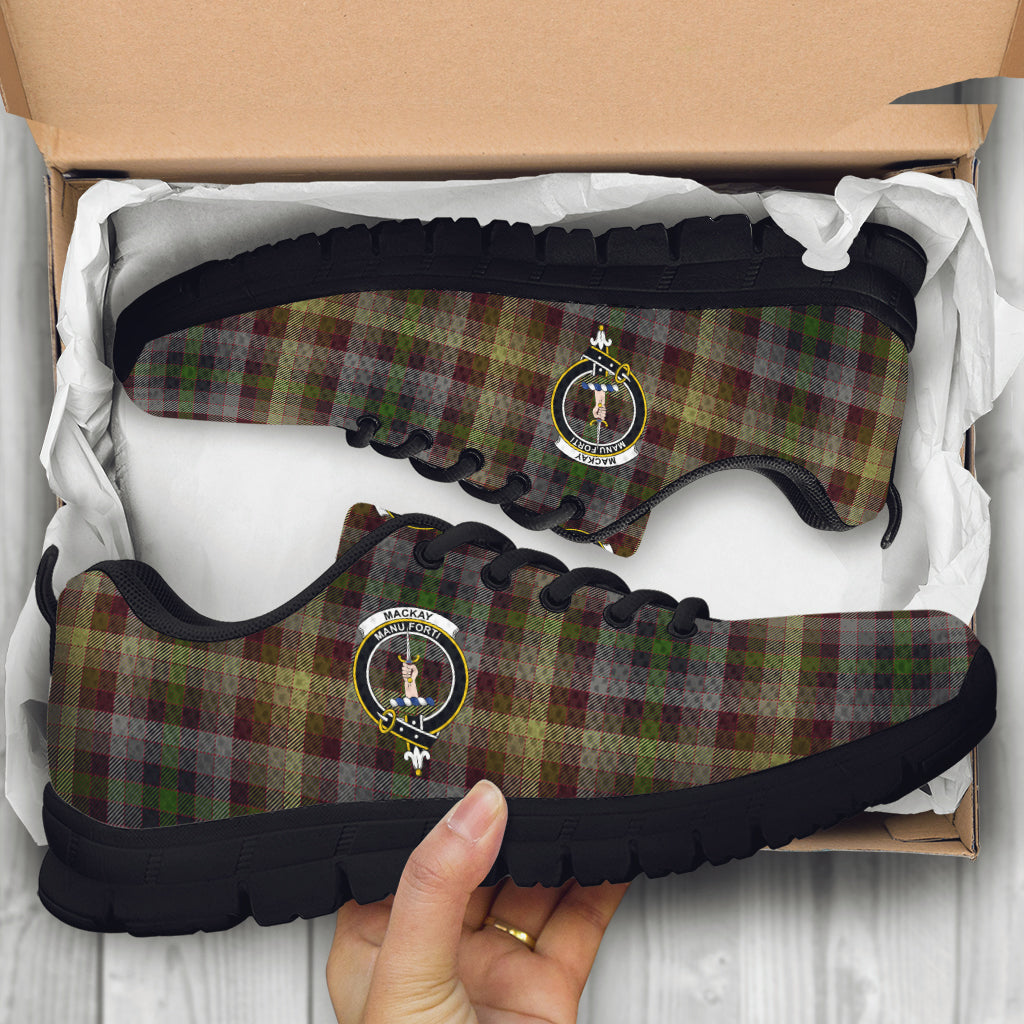 MacKay of Strathnaver Tartan Sneakers with Family Crest - Tartan Vibes Clothing