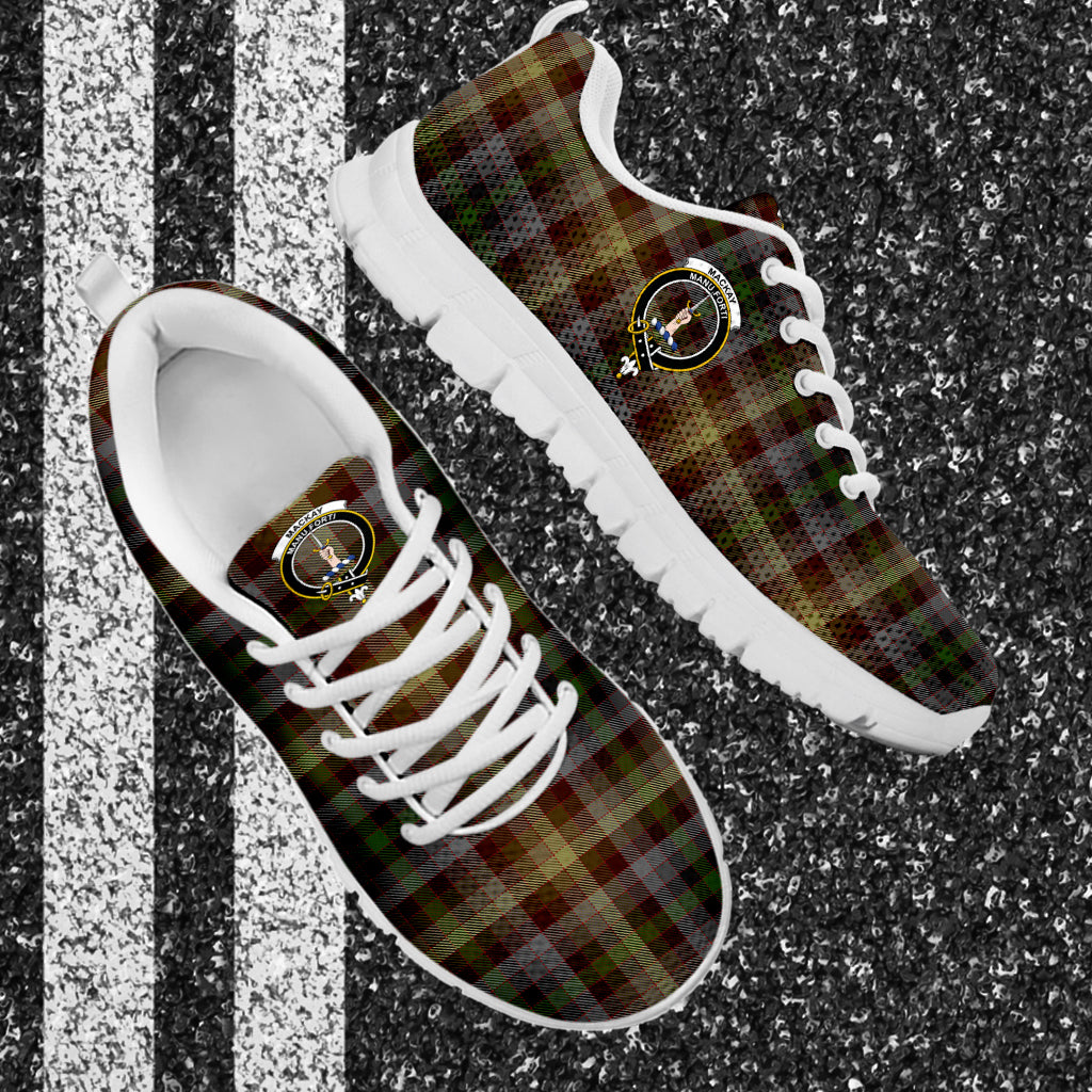 MacKay of Strathnaver Tartan Sneakers with Family Crest - Tartan Vibes Clothing