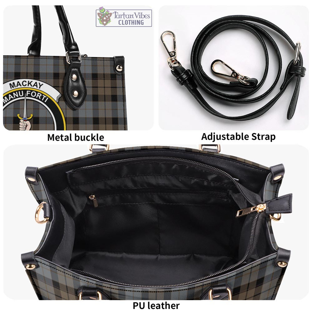 Tartan Vibes Clothing MacKay Weathered Tartan Luxury Leather Handbags with Family Crest