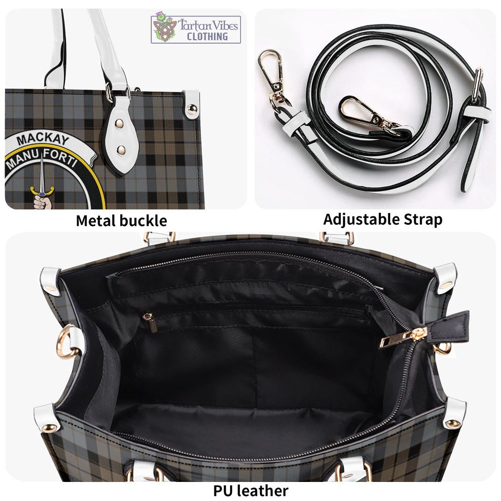 Tartan Vibes Clothing MacKay Weathered Tartan Luxury Leather Handbags with Family Crest