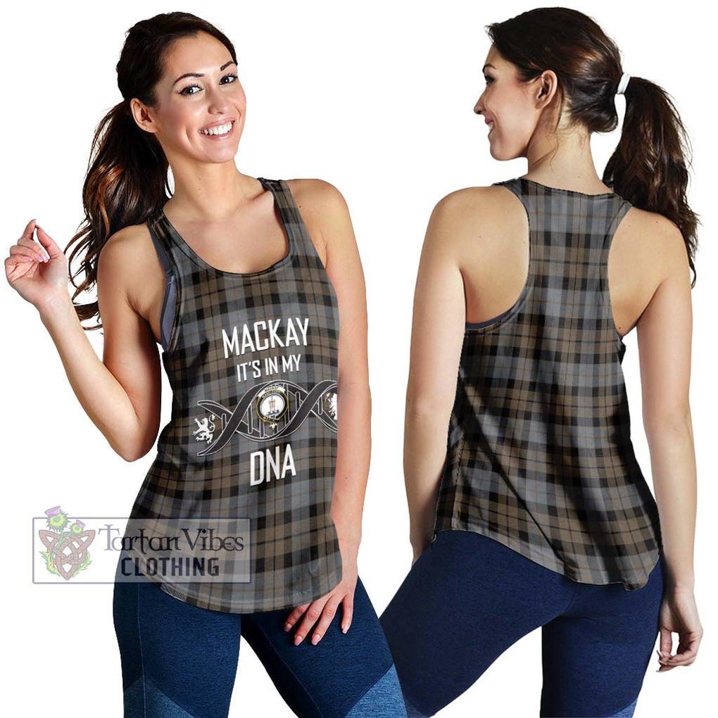 MacKay Weathered Tartan Women's Racerback Tanks with Family Crest DNA In Me Style 4XL - Tartanvibesclothing Shop