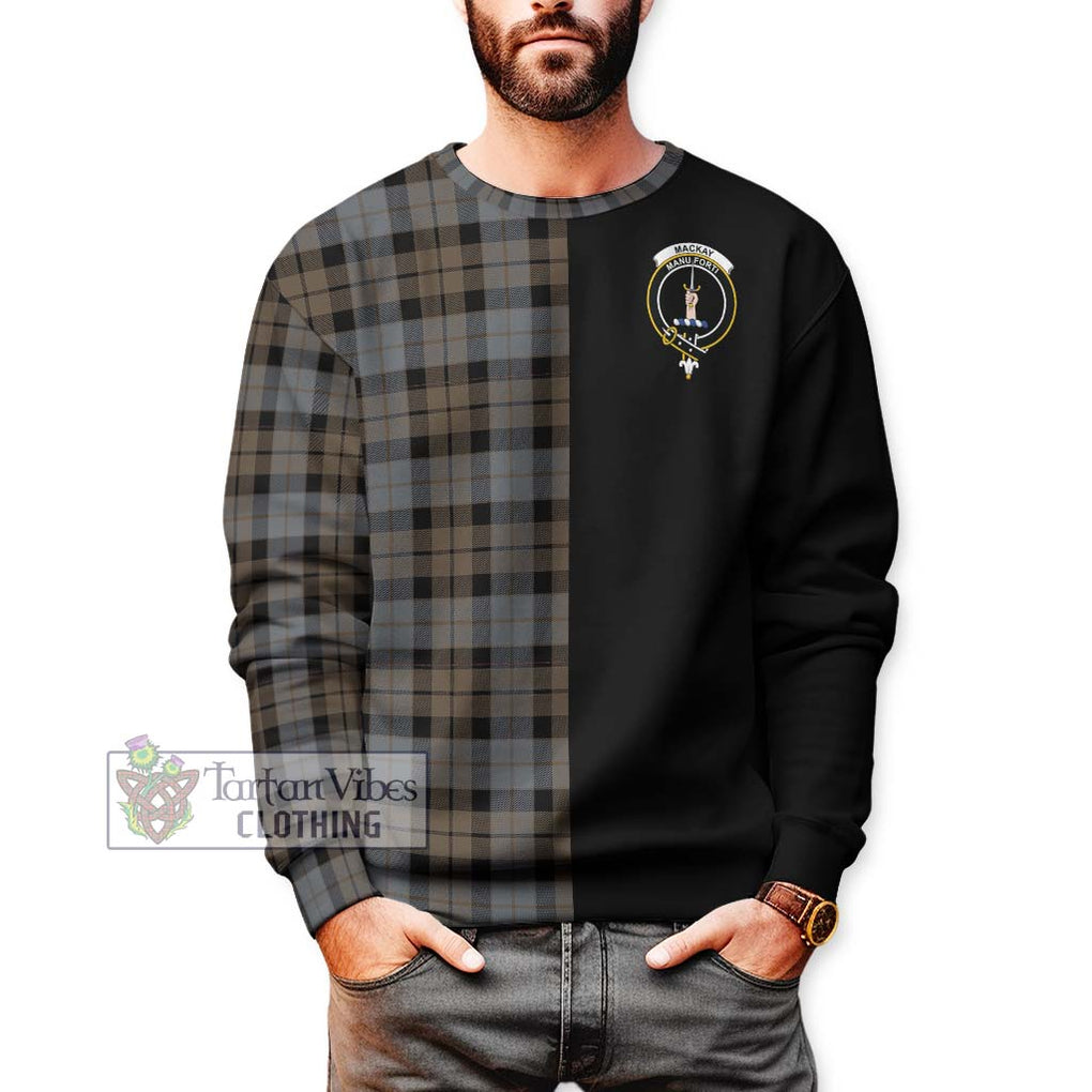 MacKay Weathered Tartan Sweatshirt with Family Crest and Half Of Me Style Unisex - Tartanvibesclothing Shop