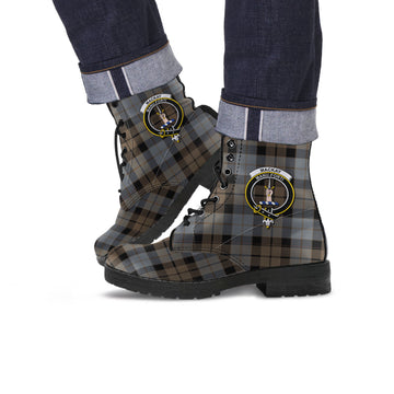 MacKay Weathered Tartan Leather Boots with Family Crest