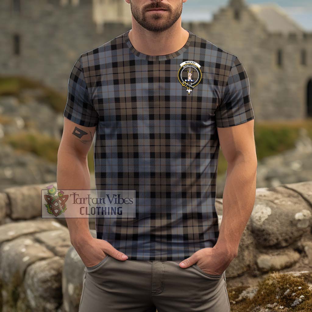 Tartan Vibes Clothing MacKay Weathered Tartan Cotton T-Shirt with Family Crest