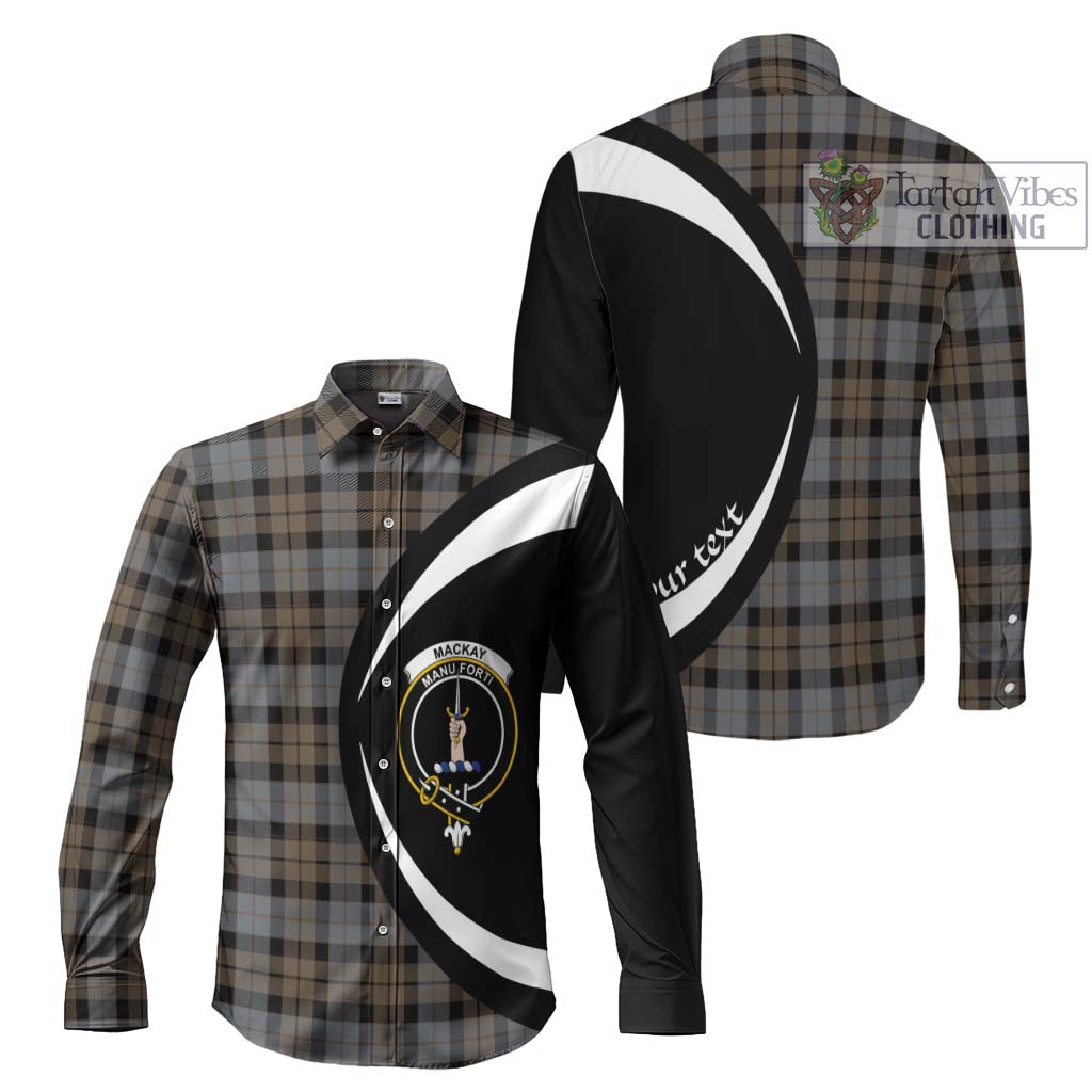 Tartan Vibes Clothing MacKay Weathered Tartan Long Sleeve Button Up with Family Crest Circle Style