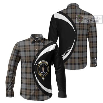 MacKay Weathered Tartan Long Sleeve Button Up with Family Crest Circle Style