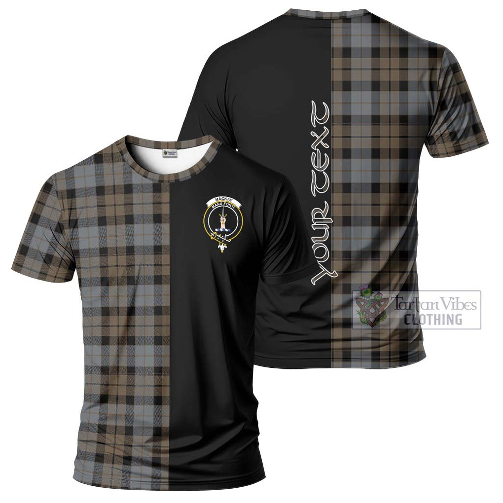 MacKay Weathered Tartan T-Shirt with Family Crest and Half Of Me Style Kid's Shirt - Tartanvibesclothing Shop