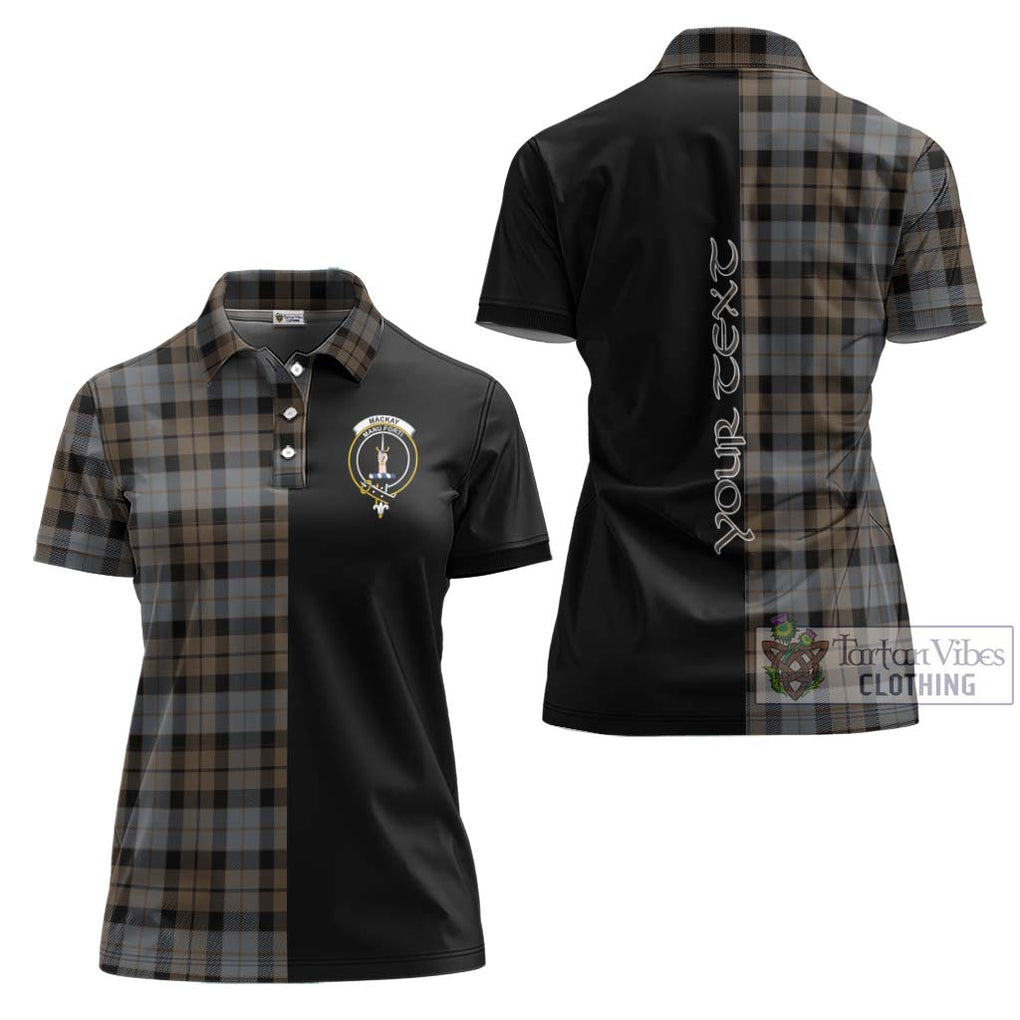 MacKay Weathered Tartan Women's Polo Shirt with Family Crest and Half Of Me Style Women - Tartanvibesclothing Shop