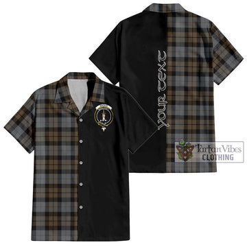 MacKay Weathered Tartan Short Sleeve Button Shirt with Family Crest and Half Of Me Style