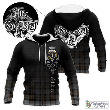 MacKay Weathered Tartan Knitted Hoodie Featuring Alba Gu Brath Family Crest Celtic Inspired