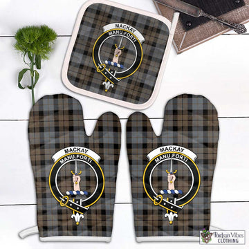 MacKay Weathered Tartan Combo Oven Mitt & Pot-Holder with Family Crest